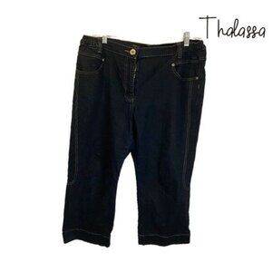 Thalassa Vintage Women's Button Capri Denim Jeans‎